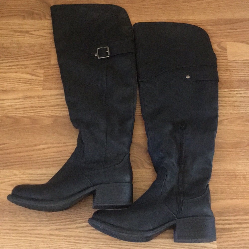Black Knee High Boots